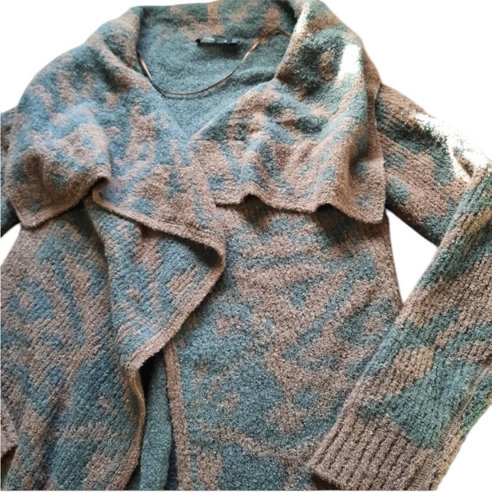 Prana Alberta Reversible Sweater soft fleece wool blend cardigan sweater - Picture 7 of 9